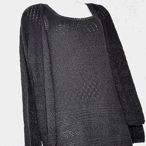 2 Piece Vintage Crochet Maxi Dress & Sweater 90s Dark Boho Gotchic Fairy Grunge